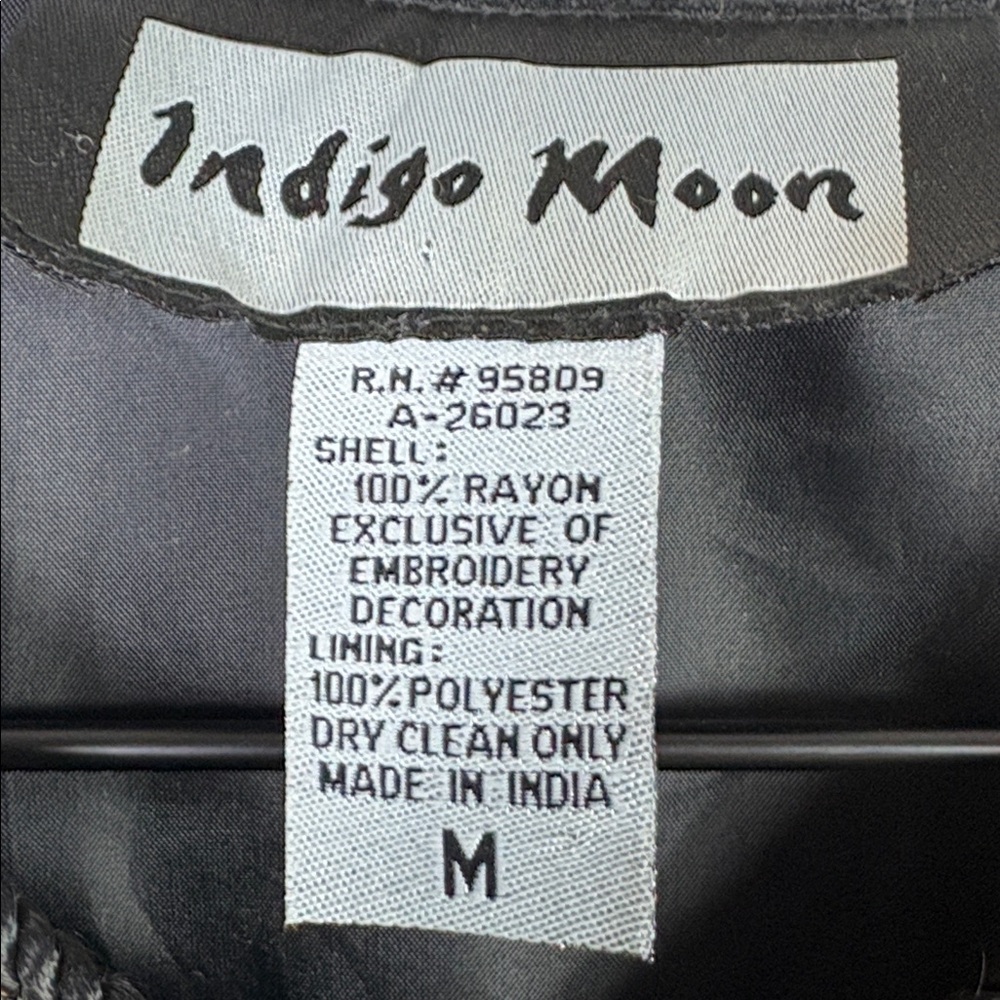 Indigo Moon Wearable Art Patchwork Jacket Size Me… - image 7